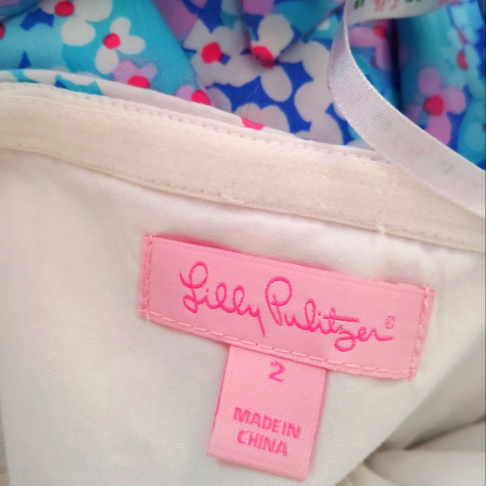 Lilly Pulitzer vintage Strapless Light Blue Floral Sheath Dress Women’s - Picture 9 of 9